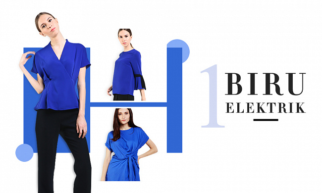 iLOTTE Blouse Biru Elektrik