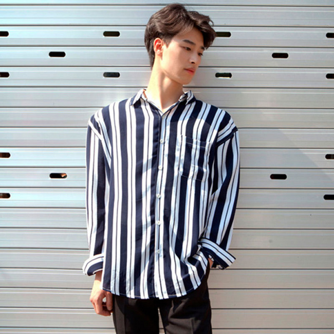 Motif garis - cara tampil keren - style Korea