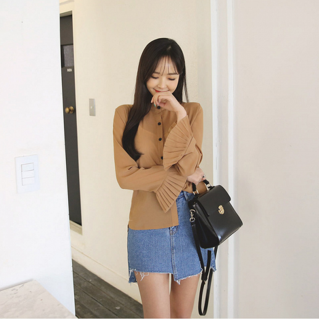 Tips fashion Korea - Pleat blouse