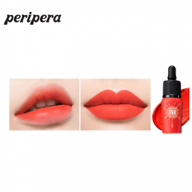 Peripera Cloud Ink Velvet Heart Red Orange