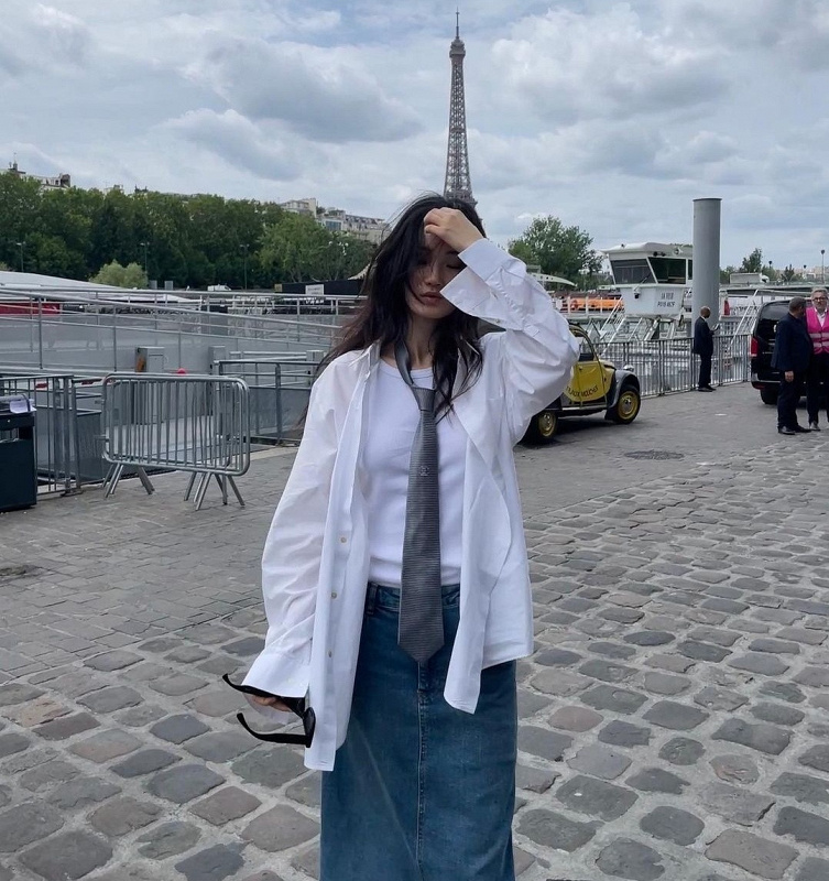 mix and match blue outfit ala artis korea 2023