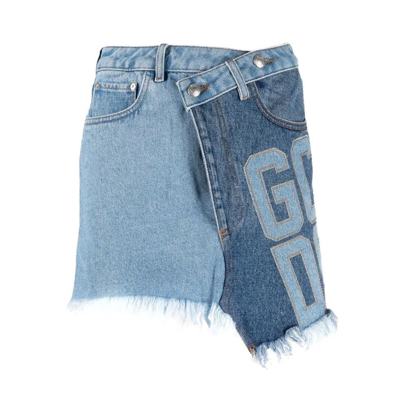 GCDS Denim Twist Skirt Light Blue