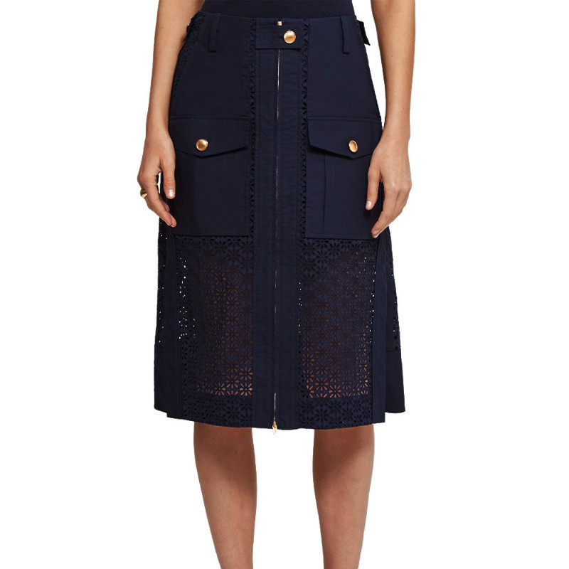 PHILLIP LIM Broderie Anglaise Utility Skirt Midnight