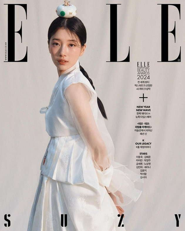 suzy tampil dengan hanbok di pemotretan elle korea